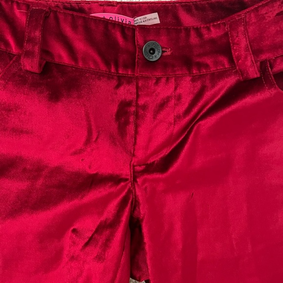 Alice and Olivia red velvet, size 4 pant - Picture 3 of 4